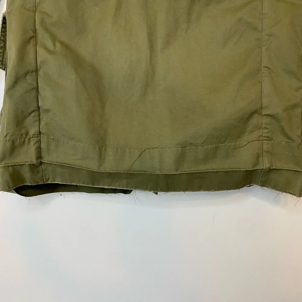 J Crew Classic Twill Chino Olive Green Military Style Jacket Punk Grunge Size 0 - Picture 5 of 15
